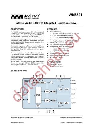 WM8721SEDS datasheet  